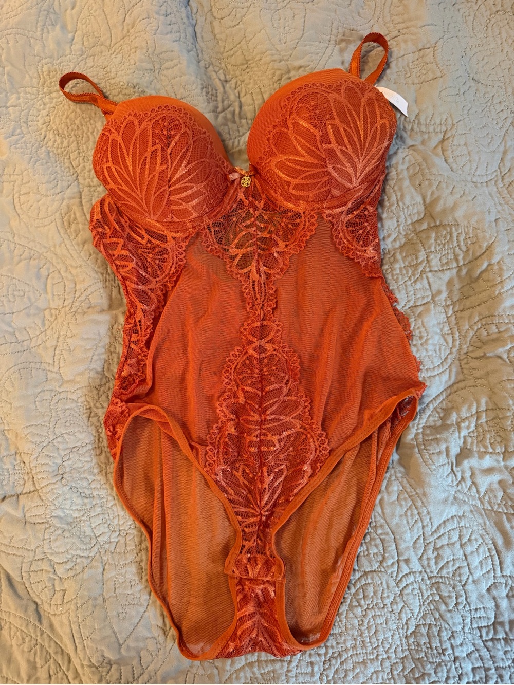 Daisy Fuentes Women’s Orange Lace Bodysuit Intimate